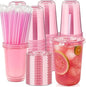 100 Sets - 16oz Pink Plastic Cups by Jycnolm