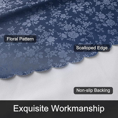 Smiry Square Table Cloth, Waterproof Heavy Duty Vinyl Tablecloths, Wipeable Washable Table Cover for Kitchen and Dining Room (Navy, 60" X 60")