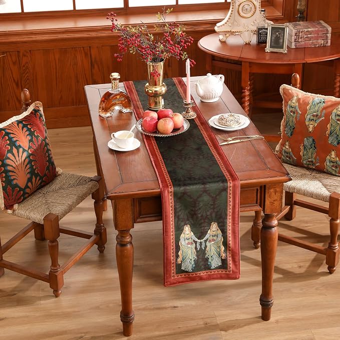 Patdrea Designer Elegant Velvet Table Runner, Classic Art Pattern, Decorative - Image 9