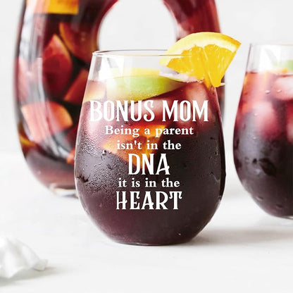 AGMDESIGN Bonus Mom Being Funny Wine Glass, Mother Wine Glass, Thanksgiving - Image 3