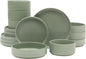 Gibson Elite Deerfield 16-Piece Stoneware Dinnerware Set – Matte Green by GibsonHomewares