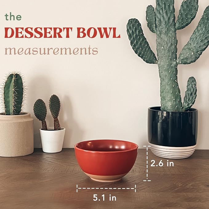 Mora Ceramic Artisan Matte Small Dessert Bowls - 16oz - Image 2