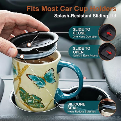 Topadorn 17oz Blue Butterfly Ceramic Coffee Mug - Image 6