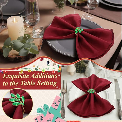 WILLBOND Leaf Napkin Rings Holders Fall Party Napkin Rings - Image 4