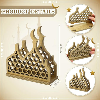 Eid Gold Napkin Holder for Tables Classical for Islamic Ramadan Holiday Napkin - Image 3
