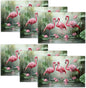 Flamingo Placemats Set of 6, Flamingo Tropical Flowers Place Mats, Wildlife Waterproof Washable Table Mats for Home Party Indoor Kitchen Dining Table Decoration 12x18 Inch