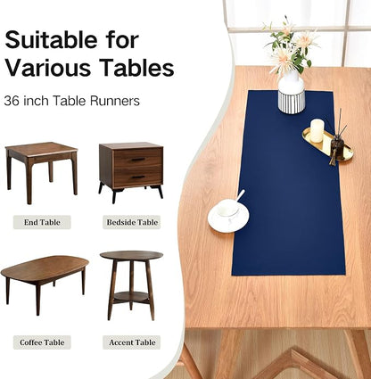 Farmhouse Navy Blue Table Runner Small Short Table Runners 36 Inches Coffee - Image 5