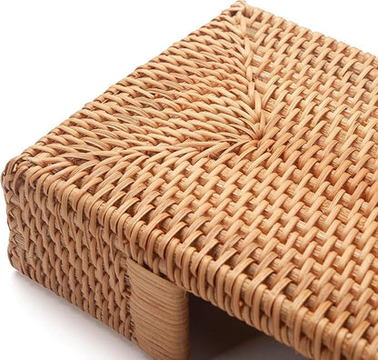 2 Pack Rattan Napkin Holder Rectangle, 9.5" x 5.5" x 2", Wicker Napkin Tray - Image 7
