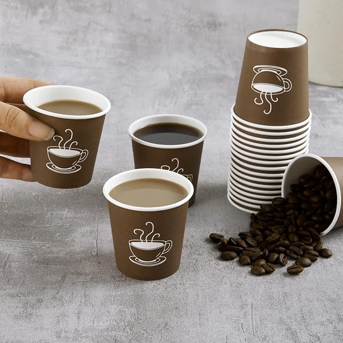 TV TOPVALUE 600 Pack 4 oz Paper Cups, Small Disposable Coffee Cups, Paper - Image 4