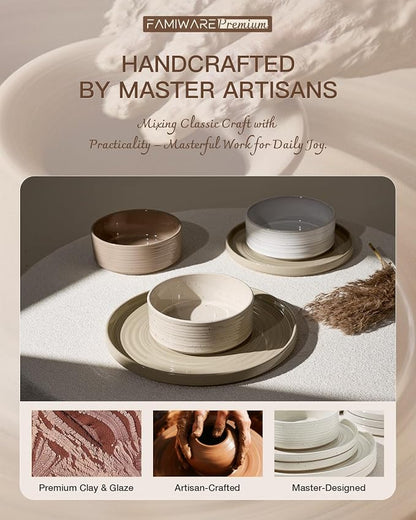 Dinnerware Set for 8, Ceramic Plates & Bowls - Image 6