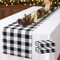 ShinyBeauty 4 Packs Black & White Plaid Table Runners 13x72” Gingham Runner | by ShinyBeauty