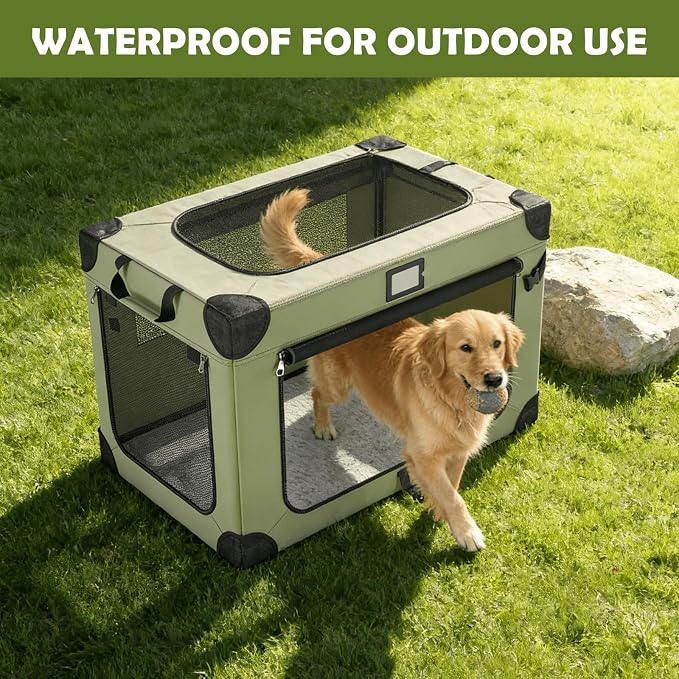 42 Inch Travel Collapsible Dog Crate Green - Image 8