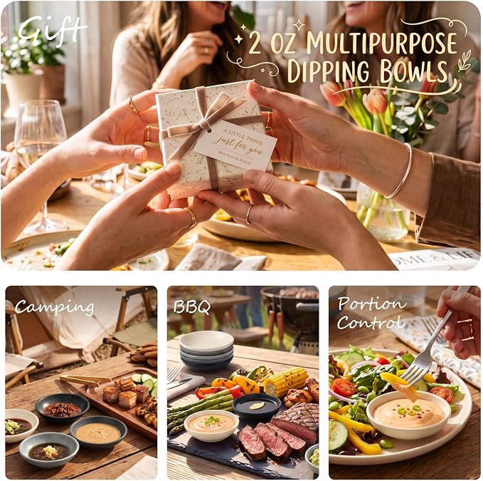 PYRMONT Small Dipping Bowls 2 Oz Wheat Straw Mini Bowls Set of 8 Unbreakable - Image 8