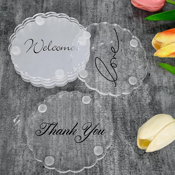 12 Pcs Scalloped Acrylic Coasters - Image 5