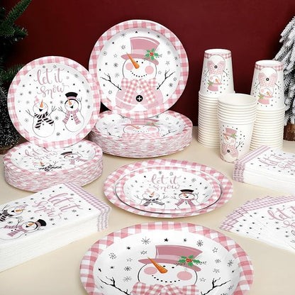 Funnymoom 250 Pcs Winter Snowman Party Decorations - Image 6