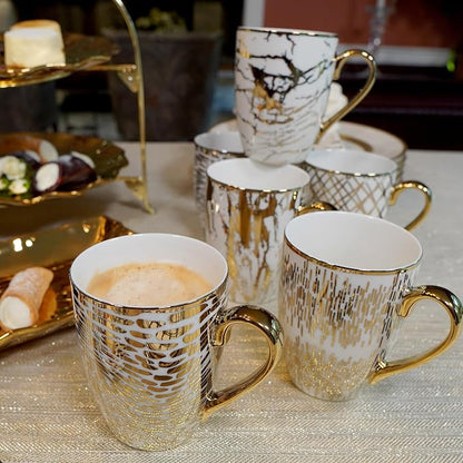 Matrix Gold Porcelain Coffee & Tea Mug Set – Premium Fine Porcelain - Image 4