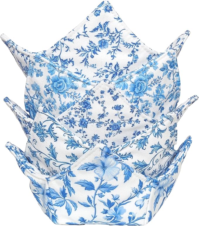 Cotton Microwavable Bowl Cozy, Microwave-Safe Hot Bowl Holders, Soup Bowl Cozy by ROGITU