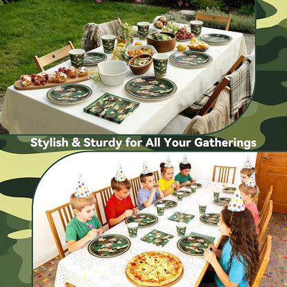 Kochorie 96 Pieces Camouflage Themed Party Supplies Disposable Camo Tableware - Image 7