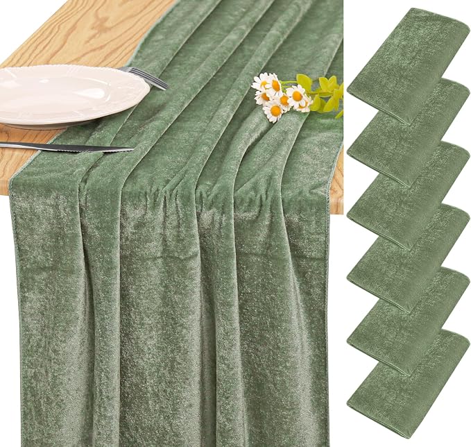 Velvet Table Runner 20 x 120 Inches 10ft Luxurious Thick Soft Velvet Christmas by JALANCY