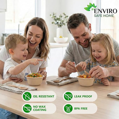 10 Oz Bamboo Disposable Bowls For Hot Soup, 100 Pack - Image 4