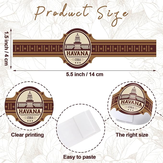 Cuban Wrapper Napkin Rings Tableware Wraps Bands Self Adhesive Paper Napkin - Image 2