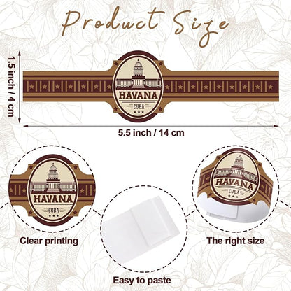Cuban Wrapper Napkin Rings Tableware Wraps Bands Self Adhesive Paper Napkin - Image 2