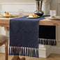 Navy Table Runners 60 Inches Long, Burlap Linen Style Rustic Farmhouse Table by ZEEMARTONLINE