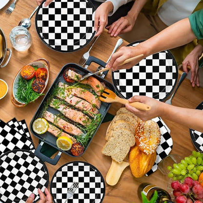 Oigco 60 PCS Race Car Birthday Party Decorations, Checkered Flag Plates and - Image 5