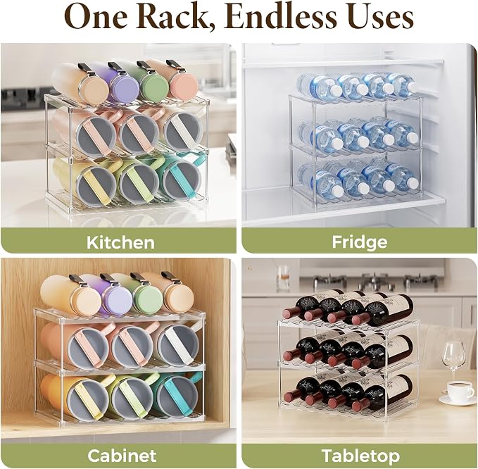 LAMU Stackable Water Bottle Organizer Holder Tumbler Cup Storage Rack | 3 Tier - Image 8