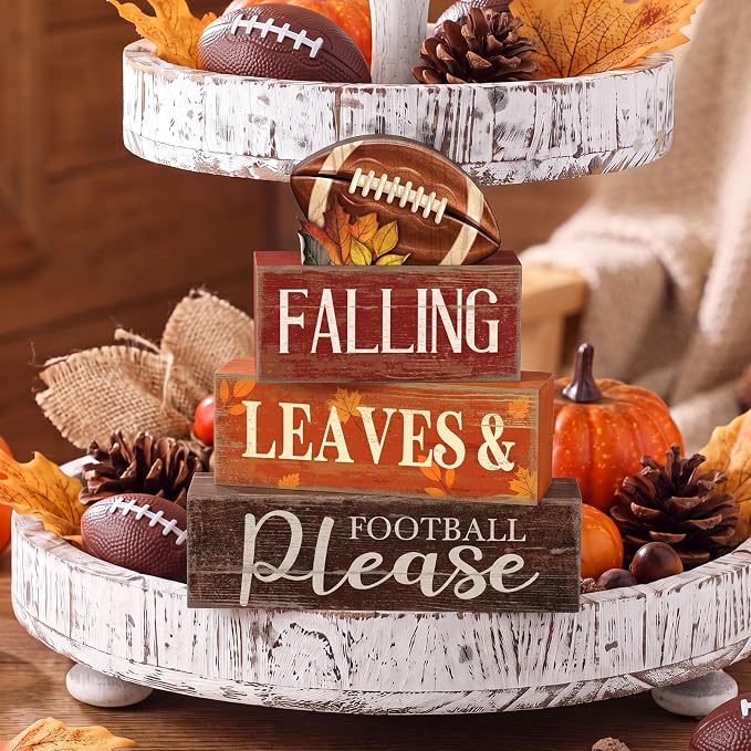 Moucuny 4 Pcs Fall Football Table Decorations - Image 6