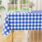 misaya Rectangle Waterproof Vinyl Table Cloth, Buffalo Flannel Backed Tablecloth, Wipeable Plastic Table Cover for Seaside, Picnic, Outdoor (60" x 102", White and Blue)