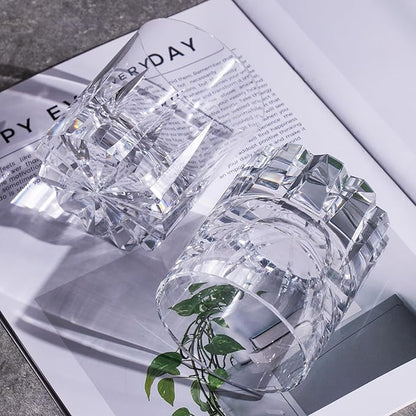KAMMAK Crystal Whiskey Glasses Set of 2, Handcrafted 7.78oz Old Fashioned Glasses Stemless, Luxury Hand Blown Cocktail Glasses, Scotch Cup for Women, Men Gift for Bourbon Barware, Home Bar