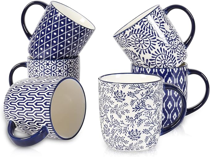 Selamica 10 oz Coffee Mugs Set of 6 by Selamica