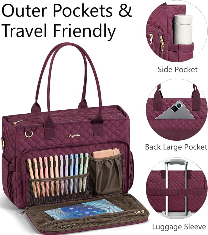 Bagstellar Teacher Tote Bag for Women, 15.6" Laptop Work Tote Computer Bag | - Image 6