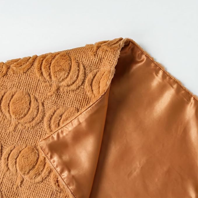 Artoid Mode Caramel Soft Faux Fur Pumpkins Fall Table Runner 13x108 Inch | - Image 5