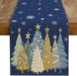 Christmas Table Runner 13x90 Inch, Xmas Trees Snowflakes Holiday Decorative by GEEORY