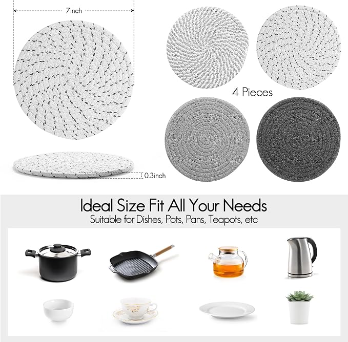 7" Trivets for Hot Dishes, Hot pots and Pans, Professional Home Essentials - Image 2