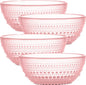 Vintage Hobnail Pink Glass Bowl Set of 4 – 20oz by Yungala