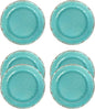 Gourmet Art Crackle 10 Inch Melamine Dinner Plates Set of 6 Aquamarine