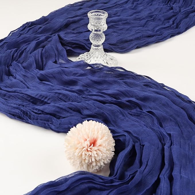 6 Pack 10Ft Royal Blue Cheesecloth Table Runner 23 x 120 Inch | Gauze Rustic - Image 3