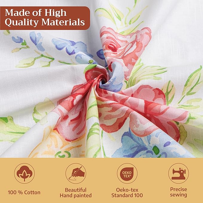 Maison d' Hermine Table Cloth Rectangle Table 100% Cotton 60 x 90 Inches Tablecloth Reusable Decorative for Dining Room Farmhouse Home Valentines Day Decorations Spring Summer - Vintage Floral