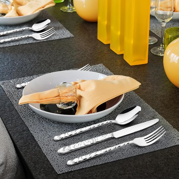 NICE KITCHEN Silverware Set, 40 Piece Heavy Duty Silverware Cutlery Sets | - Image 8