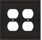 Henne Bery Modern Edge Decorative Wall Plate Switch Plate Outlet Cover, Durable Solid Zinc Alloy (Double Duplex, Matte Black)