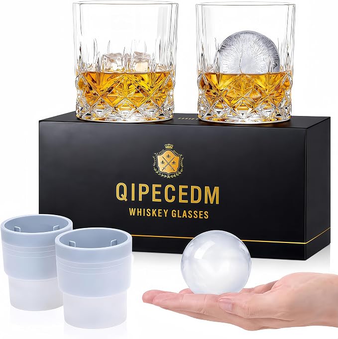 Qipecedm® Old Fashioned Whiskey Glasses, Barware by Qipecedm