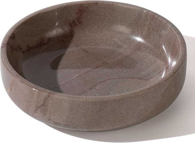 Natural Marble Decorative Bowl 17cm 4.5cm Height, Fruits Modern Home Decor by NEAMVCT
