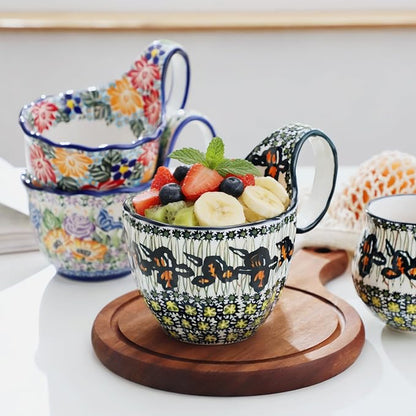 ALMA Ceramic Soup Bowls With Handles, 16oz Microwavable Soup Mug - Image 8