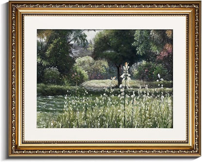 InSimSea Gold Picture Framed Wall Art, Living Room Bedroom Vintage Wildflower Field Gallery Canvas Print Wall Decor, Home Farmhouse Decor, Antique Paintings with Frames 13x16inch