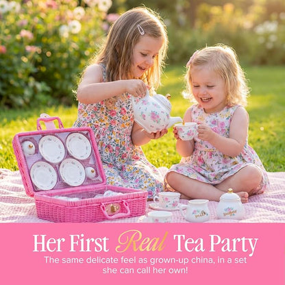Giggle & Honey® Floral Porcelain Tea Set - Image 2