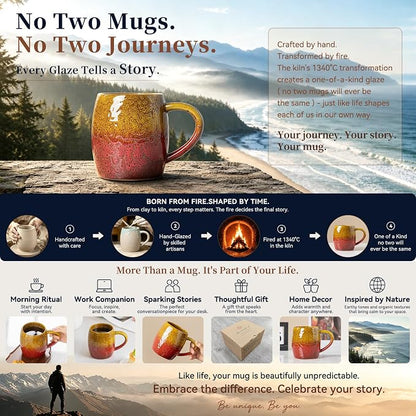 Handmade 22oz Ceramic Coffee Mug, Ergonomic Large Handle, Ideal Gift - Image 3