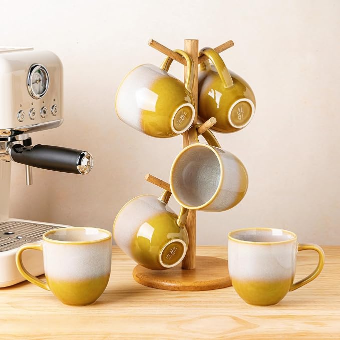 theterra Ceramic Coffee Mugs Set of 6, 12 oz Coffee Cups - Image 7